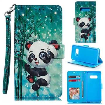 Cute Panda 3D Painted Leather Phone Wallet Case for Samsung Galaxy S10e (5.8 inch)