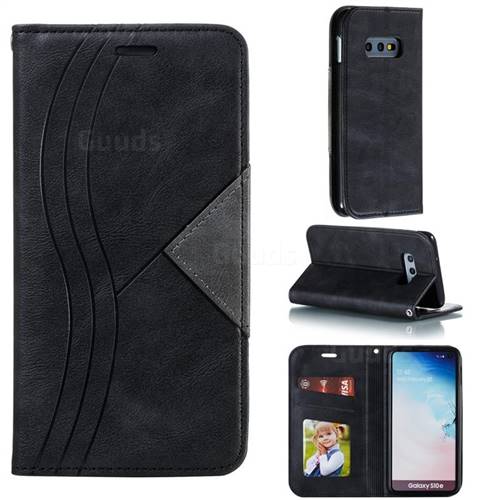 Retro S Streak Magnetic Leather Wallet Phone Case for Samsung Galaxy S10e (5.8 inch) - Black