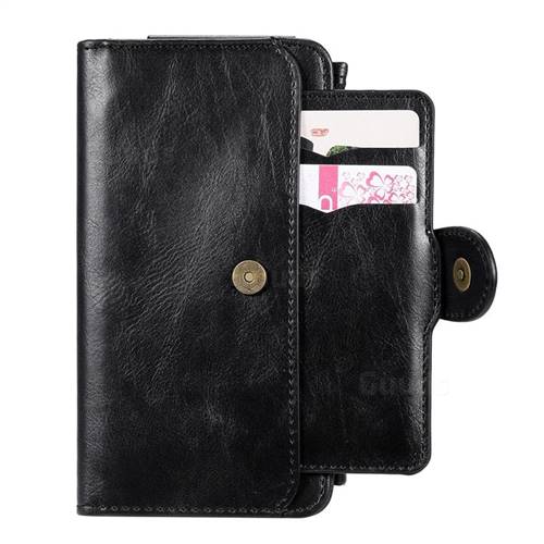 Retro Multifunction Zipper Magnetic Separable Leather Phone Case Cover ...