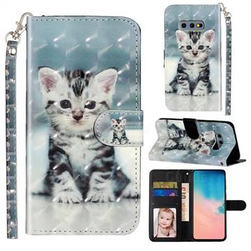 Kitten Cat 3D Leather Phone Holster Wallet Case for Samsung Galaxy S10e (5.8 inch)