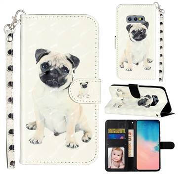 Pug Dog 3D Leather Phone Holster Wallet Case for Samsung Galaxy S10e (5.8 inch)