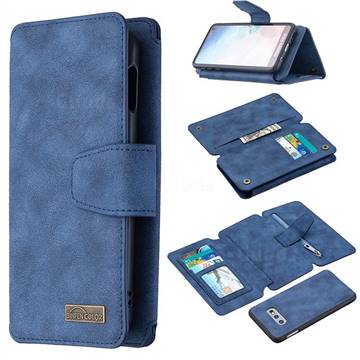 Binfen Color BF07 Frosted Zipper Bag Multifunction Leather Phone Wallet for Samsung Galaxy S10e (5.8 inch) - Blue