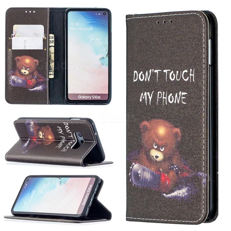 Chainsaw Bear Slim Magnetic Attraction Wallet Flip Cover for Samsung Galaxy S10e (5.8 inch)