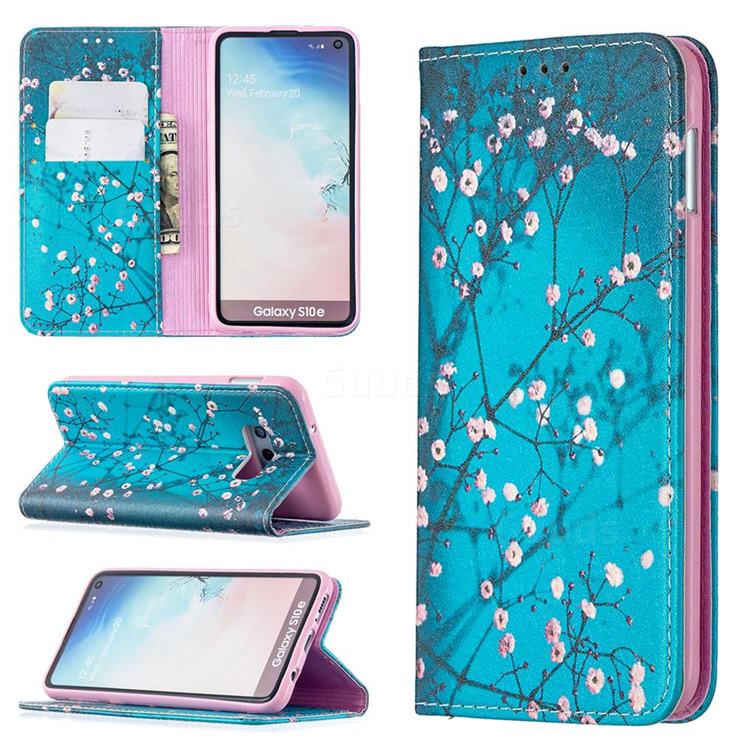 Plum Blossom Slim Magnetic Attraction Wallet Flip Cover for Samsung Galaxy S10e (5.8 inch)