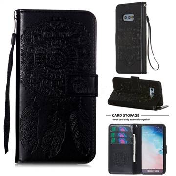 Embossing Dream Catcher Mandala Flower Leather Wallet Case for Samsung Galaxy S10e (5.8 inch) - Black