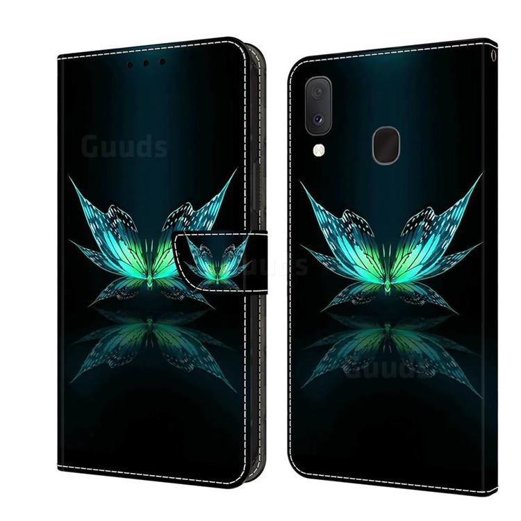 Reflection Butterfly Crystal PU Leather Protective Wallet Case Cover for Samsung Galaxy S10e (5.8 inch)