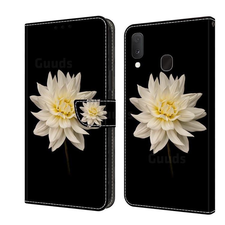 White Flower Crystal PU Leather Protective Wallet Case Cover for Samsung Galaxy S10e (5.8 inch)