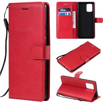 Retro Greek Classic Smooth PU Leather Wallet Phone Case for Samsung Galaxy S10 Lite(6.7 inch) - Red
