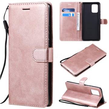Retro Greek Classic Smooth PU Leather Wallet Phone Case for Samsung Galaxy S10 Lite(6.7 inch) - Rose Gold