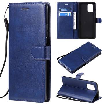 Retro Greek Classic Smooth PU Leather Wallet Phone Case for Samsung Galaxy S10 Lite(6.7 inch) - Blue