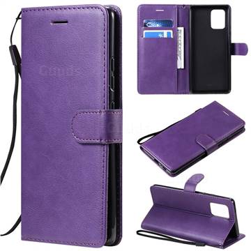 Retro Greek Classic Smooth PU Leather Wallet Phone Case for Samsung Galaxy S10 Lite(6.7 inch) - Purple