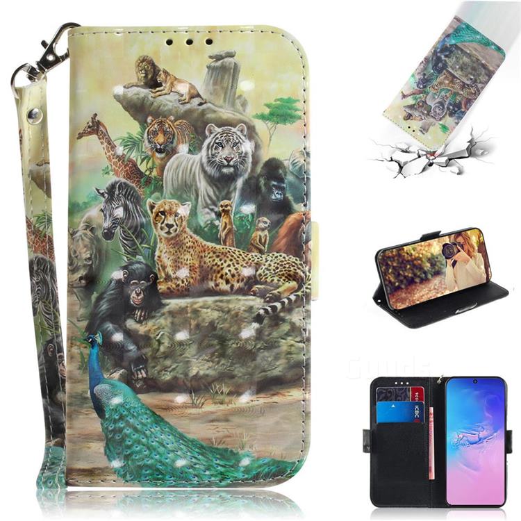 Beast Zoo 3D Painted Leather Wallet Phone Case for Samsung Galaxy S10 Lite(6.7 inch)
