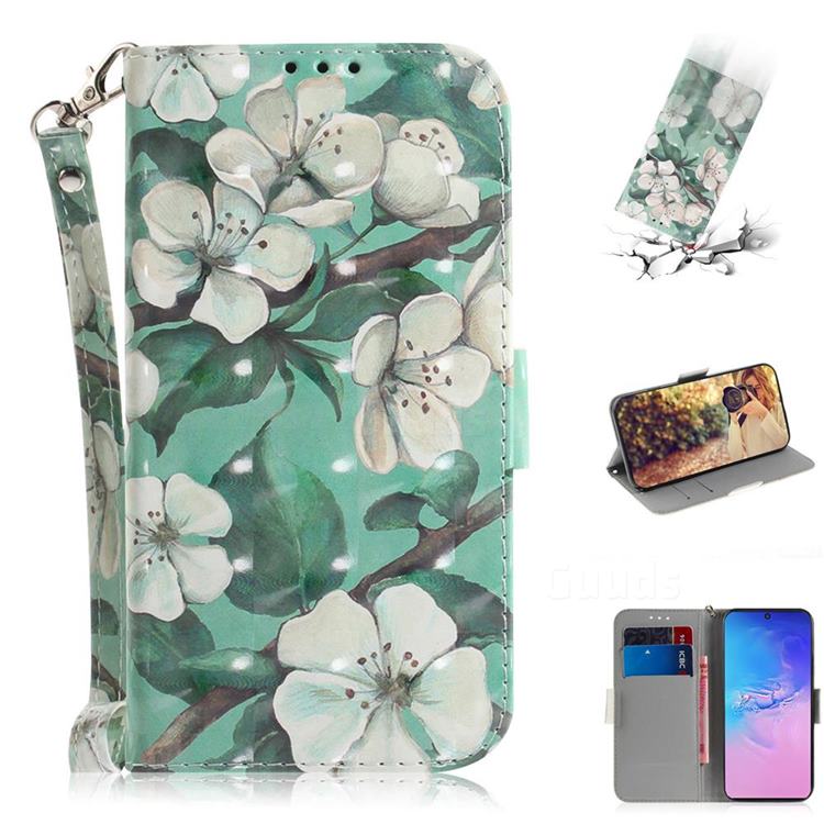 Watercolor Flower 3D Painted Leather Wallet Phone Case for Samsung Galaxy S10 Lite(6.7 inch)