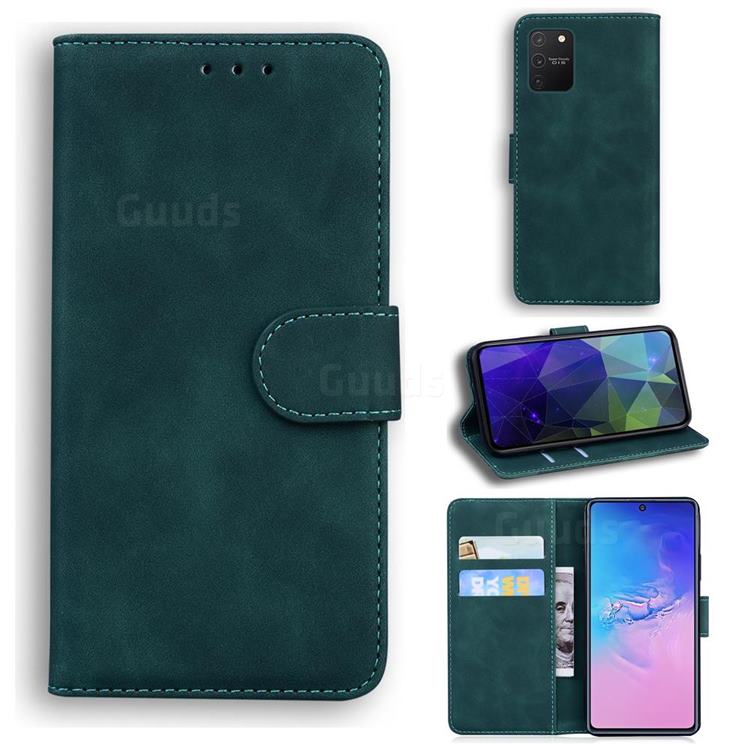 Retro Classic Skin Feel Leather Wallet Phone Case for Samsung Galaxy S10 Lite(6.7 inch) - Green