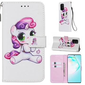 Playful Pony Matte Leather Wallet Phone Case for Samsung Galaxy S10 Lite(6.7 inch)