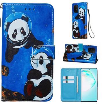 Undersea Panda Matte Leather Wallet Phone Case for Samsung Galaxy S10 Lite(6.7 inch)