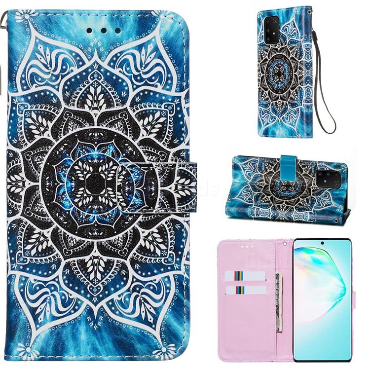 Underwater Mandala Matte Leather Wallet Phone Case for Samsung Galaxy S10 Lite(6.7 inch)