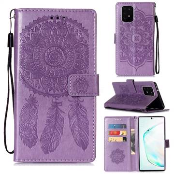 Embossing Dream Catcher Mandala Flower Leather Wallet Case for Samsung Galaxy S10 Lite(6.7 inch) - Purple