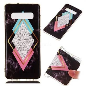Black Diamond Soft TPU Marble Pattern Phone Case for Samsung Galaxy S10 Plus(6.4 inch)