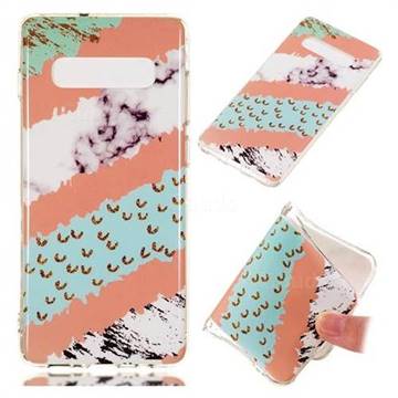 Diagonal Grass Soft TPU Marble Pattern Phone Case for Samsung Galaxy S10 Plus(6.4 inch)