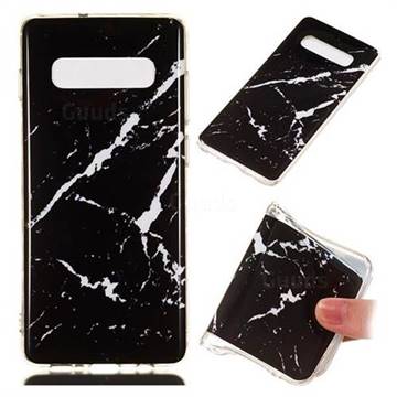Black Rough white Soft TPU Marble Pattern Phone Case for Samsung Galaxy S10 Plus(6.4 inch)