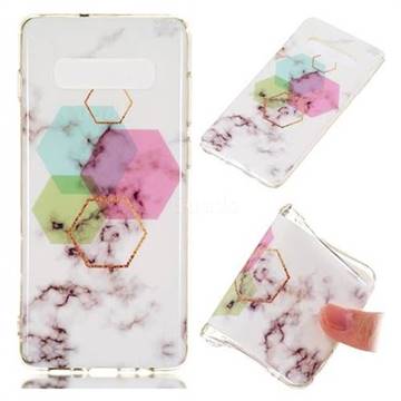 Hexagonal Soft TPU Marble Pattern Phone Case for Samsung Galaxy S10 Plus(6.4 inch)