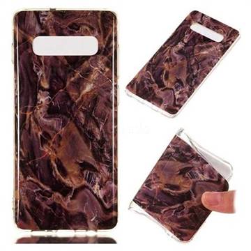 Brown Soft TPU Marble Pattern Phone Case for Samsung Galaxy S10 Plus(6.4 inch)