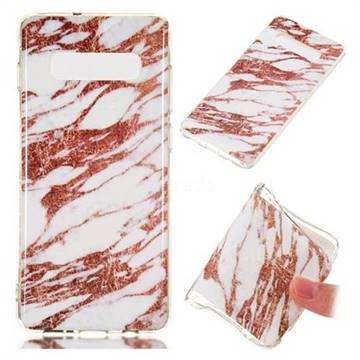 Rose Gold Grain Soft TPU Marble Pattern Phone Case for Samsung Galaxy S10 Plus(6.4 inch)