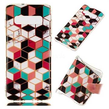 Three-dimensional Square Soft TPU Marble Pattern Phone Case for Samsung Galaxy S10 Plus(6.4 inch)