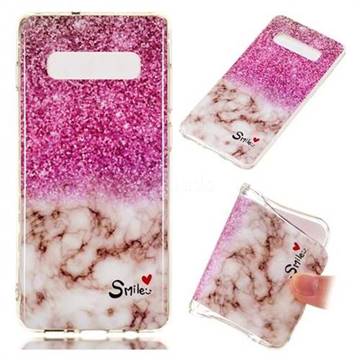 Love Smoke Purple Soft TPU Marble Pattern Phone Case for Samsung Galaxy S10 Plus(6.4 inch)