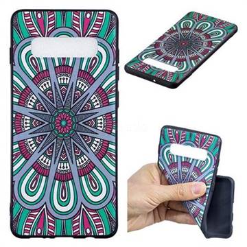 Mandala 3D Embossed Relief Black Soft Back Cover for Samsung Galaxy S10 Plus(6.4 inch)