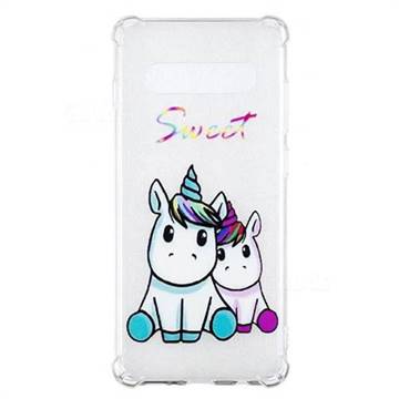 Sweet Unicorn Anti-fall Clear Varnish Soft TPU Back Cover for Samsung Galaxy S10 Plus(6.4 inch)