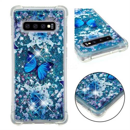 Flower Butterfly Dynamic Liquid Glitter Sand Quicksand Star TPU Case for Samsung Galaxy S10 Plus(6.4 inch)