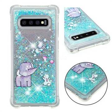 Bubble Jumbo Rabbit Dynamic Liquid Glitter Sand Quicksand Star TPU Case for Samsung Galaxy S10 Plus(6.4 inch)