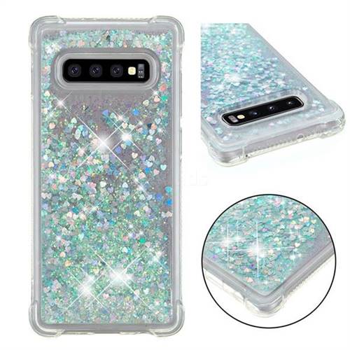 Dynamic Liquid Glitter Sand Quicksand Star TPU Case for Samsung Galaxy S10 Plus(6.4 inch) - Silver