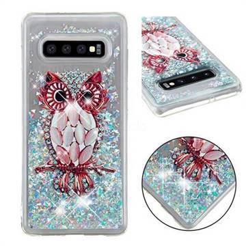 Seashell Owl Dynamic Liquid Glitter Quicksand Soft TPU Case for Samsung Galaxy S10 Plus(6.4 inch)