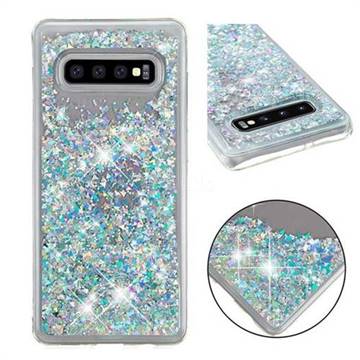 Dynamic Liquid Glitter Quicksand Sequins TPU Phone Case for Samsung Galaxy S10 Plus(6.4 inch) - Silver