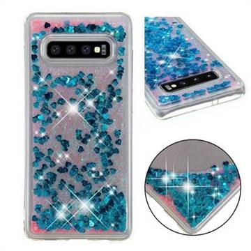 Dynamic Liquid Glitter Quicksand Sequins TPU Phone Case for Samsung Galaxy S10 Plus(6.4 inch) - Blue