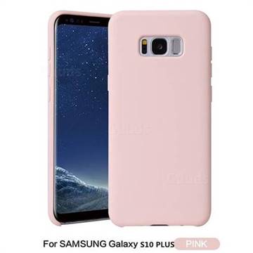 Howmak Slim Liquid Silicone Rubber Shockproof Phone Case Cover for Samsung Galaxy S10 Plus(6.4 inch) - Pink