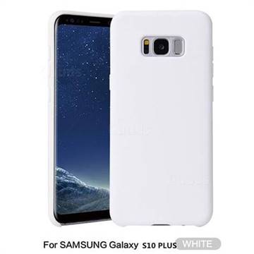 Howmak Slim Liquid Silicone Rubber Shockproof Phone Case Cover for Samsung Galaxy S10 Plus(6.4 inch) - White