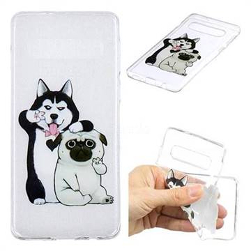 Selfie Dog Clear Varnish Soft Phone Back Cover for Samsung Galaxy S10 Plus(6.4 inch)