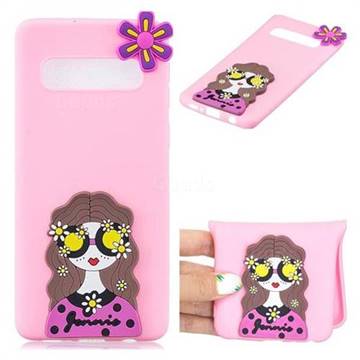 Violet Girl Soft 3D Silicone Case for Samsung Galaxy S10 Plus(6.4 inch)
