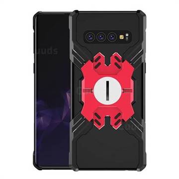 Heroes All Metal Frame Coin Kickstand Car Magnetic Bumper Phone Case for Samsung Galaxy S10 Plus(6.4 inch) - Black