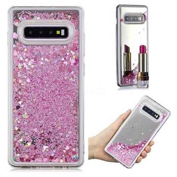 Glitter Sand Mirror Quicksand Dynamic Liquid Star TPU Case for Samsung Galaxy S10 Plus(6.4 inch) - Cherry Pink