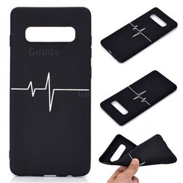 Electrocardiogram Chalk Drawing Matte Black TPU Phone Cover for Samsung Galaxy S10 Plus(6.4 inch)