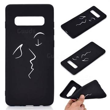 Smiley Chalk Drawing Matte Black TPU Phone Cover for Samsung Galaxy S10 Plus(6.4 inch)