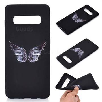 Wings Chalk Drawing Matte Black TPU Phone Cover for Samsung Galaxy S10 Plus(6.4 inch)