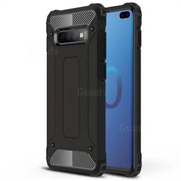 King Kong Armor Premium Shockproof Dual Layer Rugged Hard Cover for Samsung Galaxy S10 Plus(6.4 inch) - Black Gold