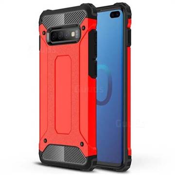 King Kong Armor Premium Shockproof Dual Layer Rugged Hard Cover for Samsung Galaxy S10 Plus(6.4 inch) - Big Red
