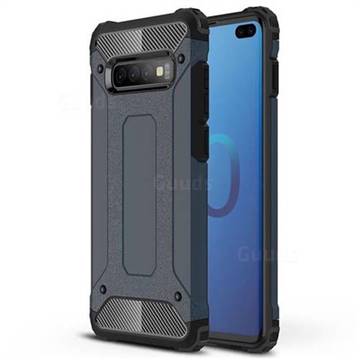 King Kong Armor Premium Shockproof Dual Layer Rugged Hard Cover for Samsung Galaxy S10 Plus(6.4 inch) - Navy